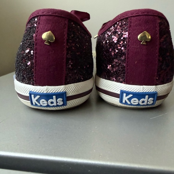 Keds X Kate Spade New York Champion Glitter Sneaker in Deep Cherry Size  8 - Picture 7 of 10